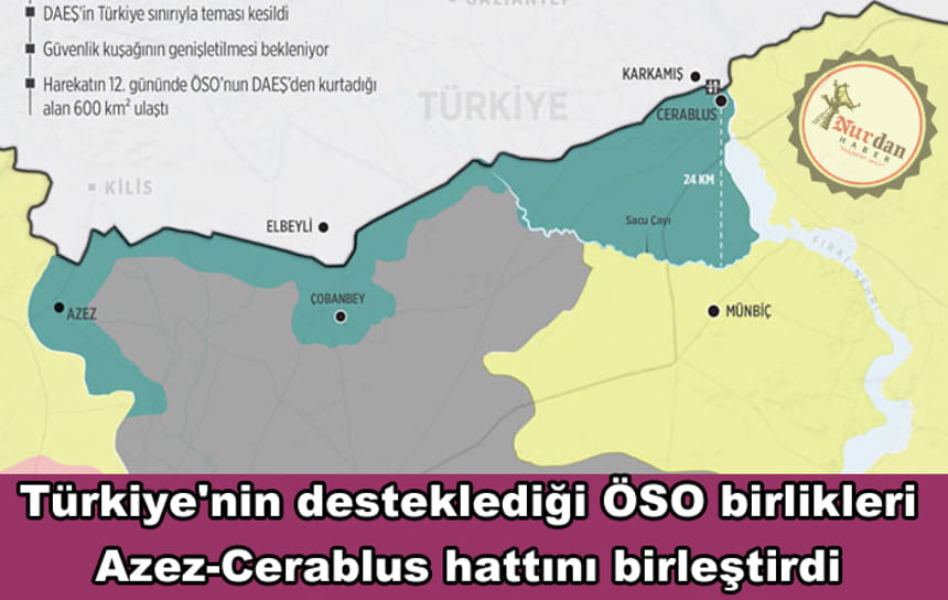 ÖSO birlikleri Azez-Cerablus hattını birleştirdi