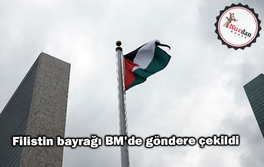 Filistin Devleti bayrağı BM Genel Merkezi önünde düzenlenen törenle göndere çekildi