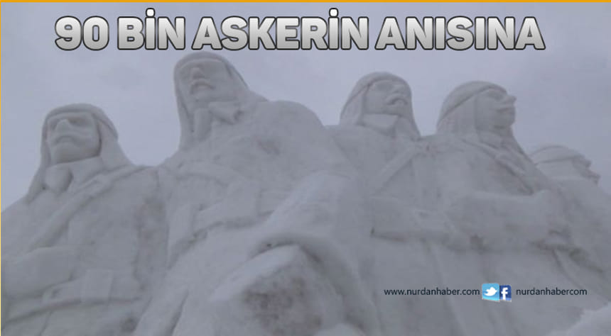 Sarıkamış şehitleri anısına kardan heykeller yapıldı