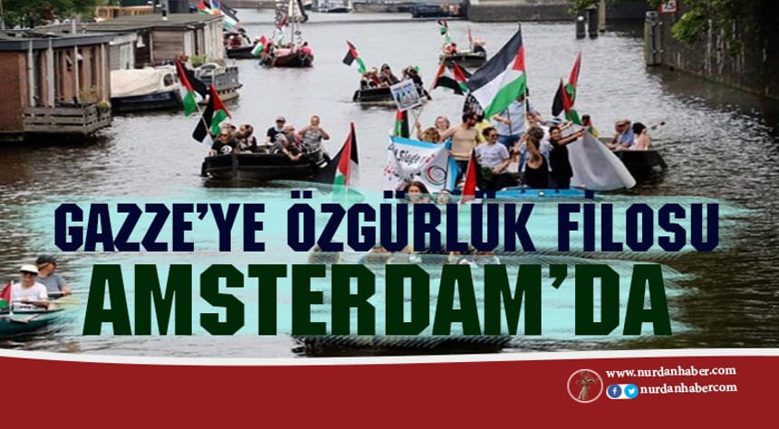 ‘Gazze filosu’na teknelerle destek gösterisi