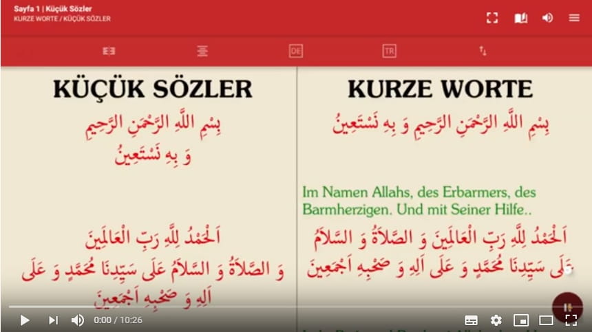Risaleler Almanca, Türkçe Görüntülü ve Sesli Yayına Başladı