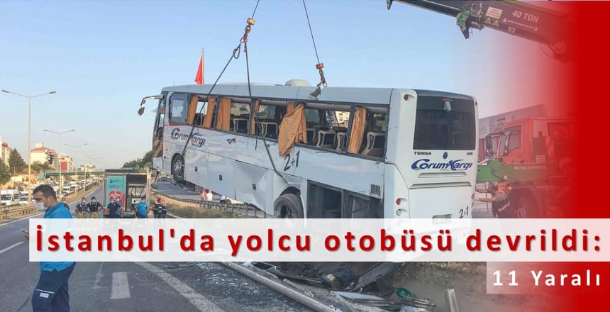 İstanbul’da Yolcu Otobüsü Devrildi